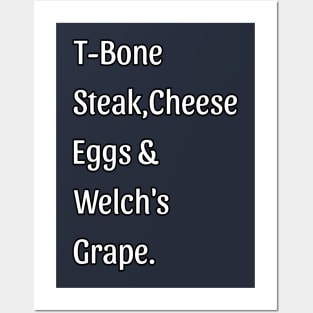 Guest Check - T-Bone Steak, Cheese Eggs, Welch's Grape Posters and Art